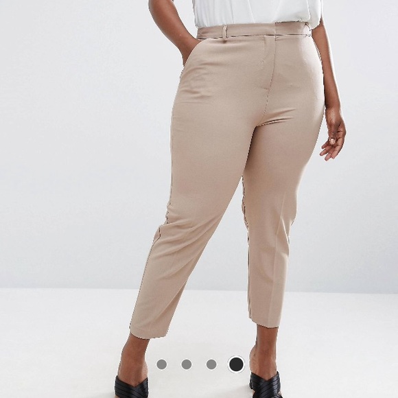 Asos Curve Ankle Grazer Cigarette Pant in Crepe - Picture 1 of 5